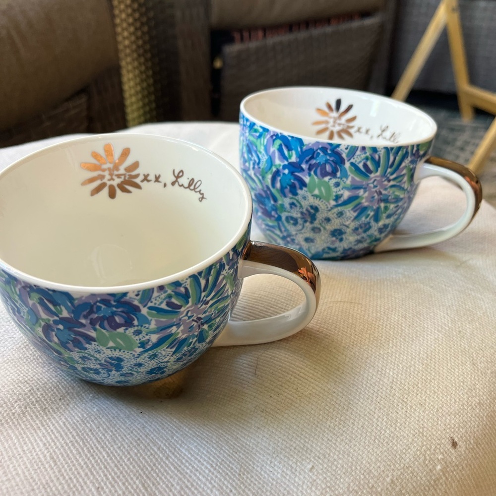 Lilly Pulitzer Mugs - Set of 2 - "High Maintenance" Design